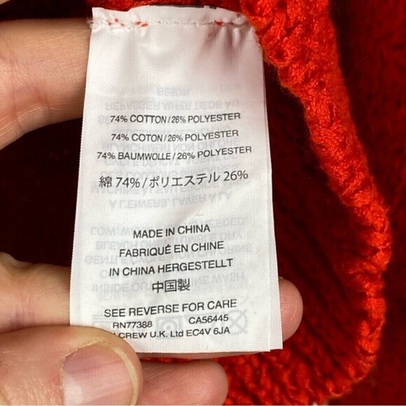 J. Crew Textured V-neck Bell Sleeves Sweater Orange Red Size XS - Picture 8 of 8